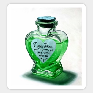 Alchemy Love elixir potion - green potion heart bottle Sticker